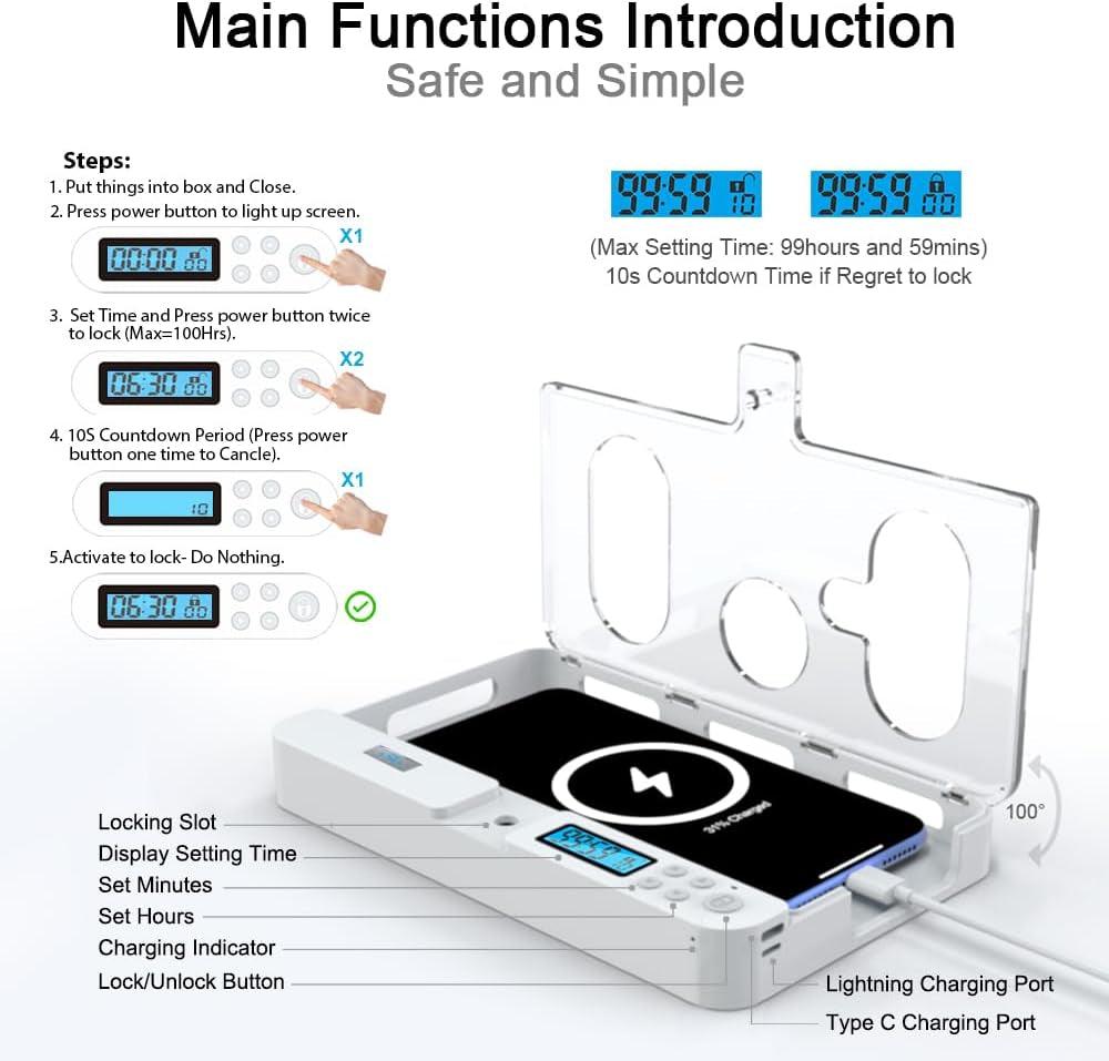 Smart Portable Auto Phone Timer Lock Box for iPhone and Android - District Goods