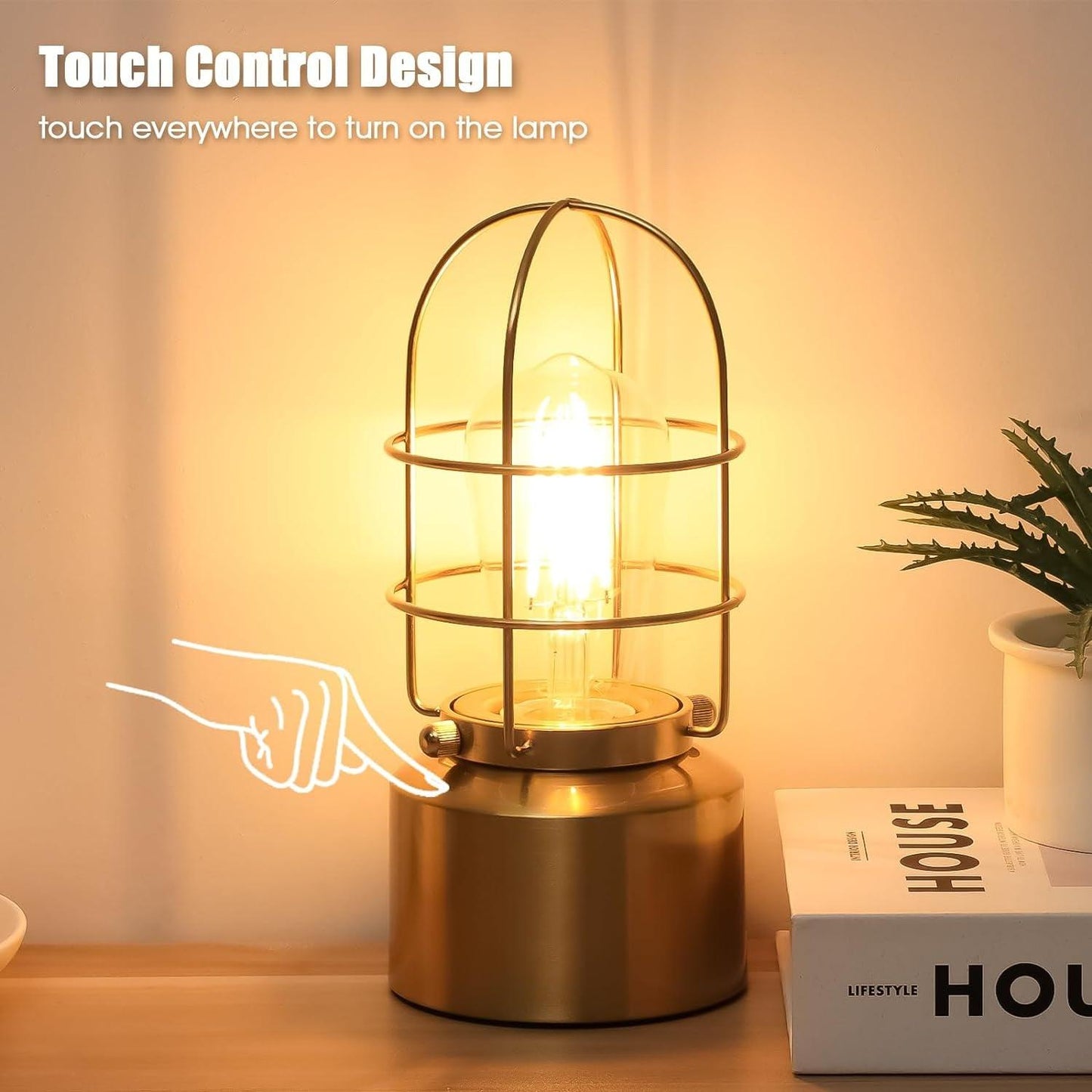 Haian Small Touch Gold Table Lamp - District Goods
