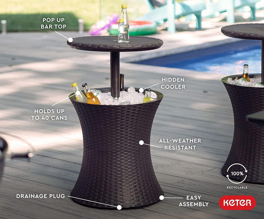 Bar Side Table with Beer and Wine Cooler - District Goods