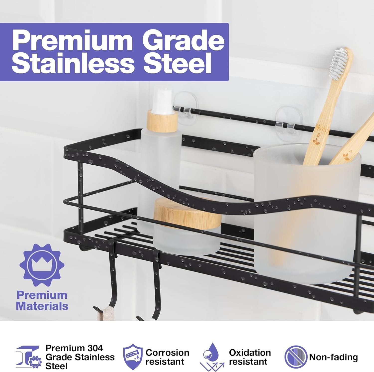 Luxury Shower Caddy with Self Adhesive Organizer - District Goods