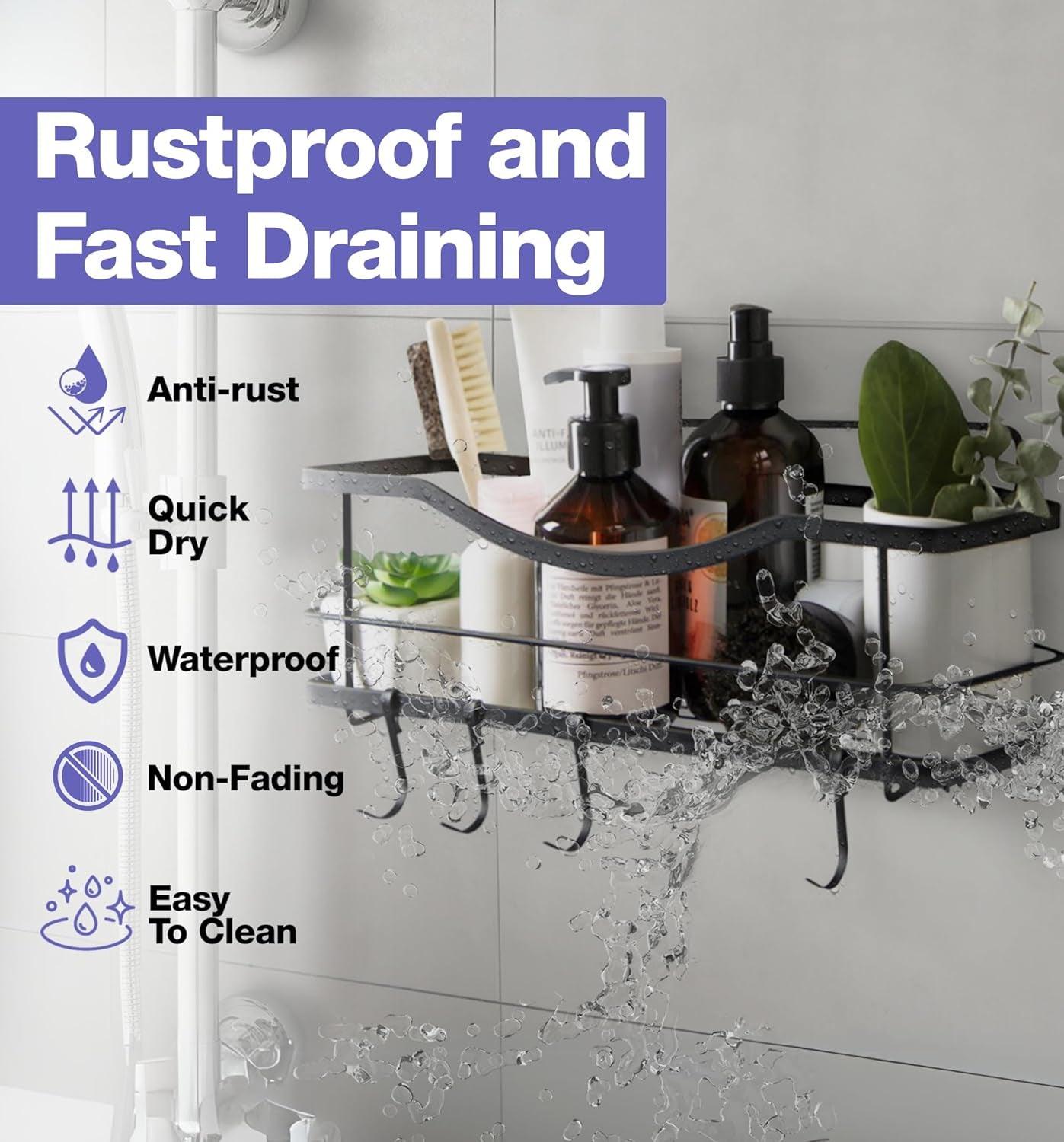 Luxury Shower Caddy with Self Adhesive Organizer - District Goods