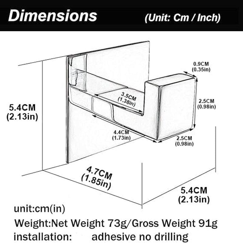 Stainless Steel Square Coat Hook Set, - District Goods