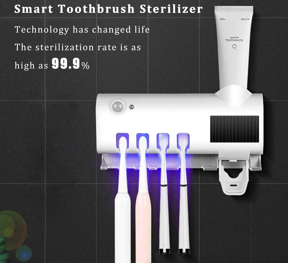 UV Light Sterilizer Toothbrush Holder Cleaner & Automatic Toothpaste Dispenser - District Goods