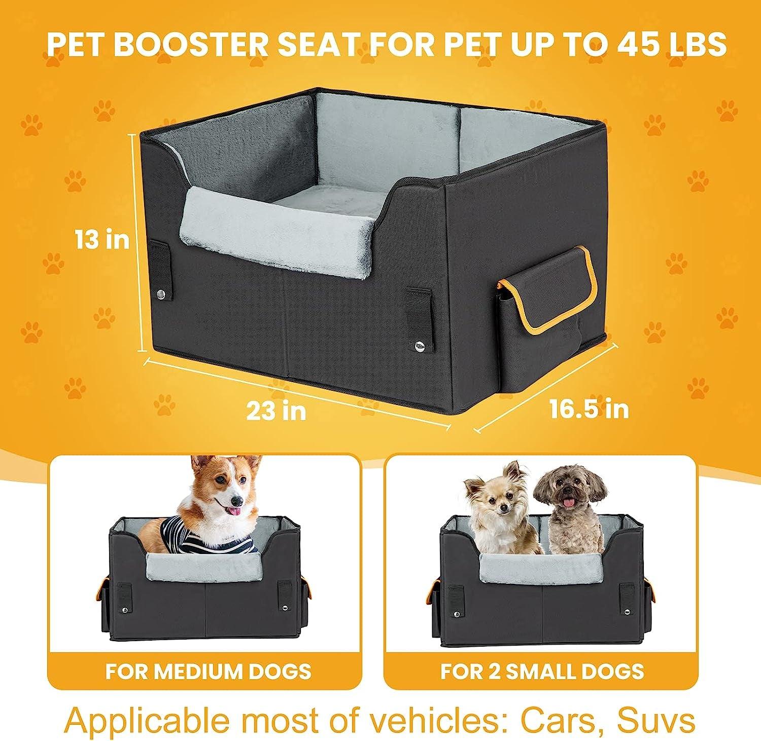 Pet Car Booster Seat for Small Dogs and Cats with Adjustable Strap - District Goods
