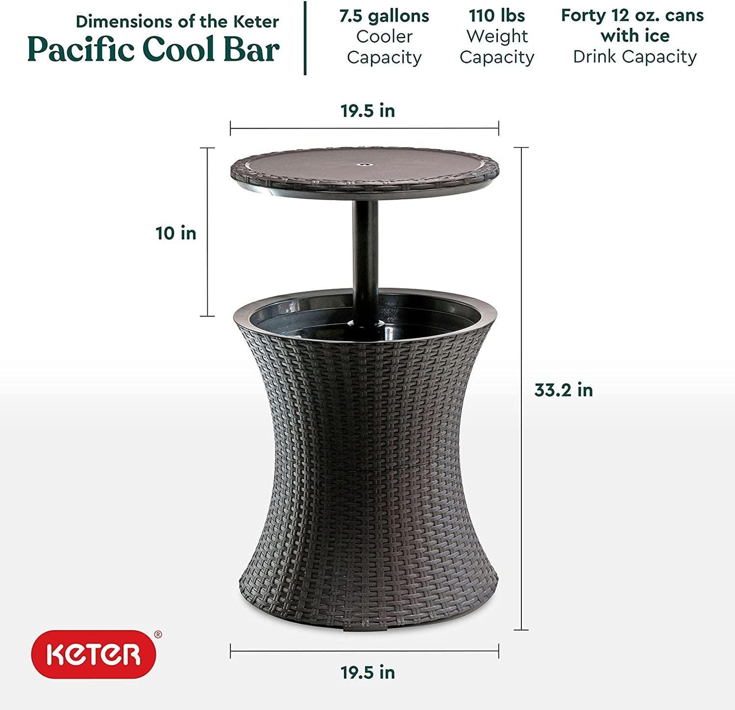 Bar Side Table with Beer and Wine Cooler - District Goods
