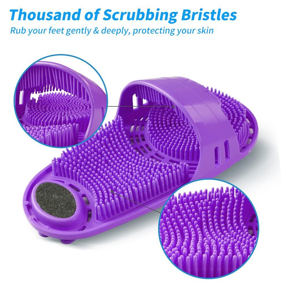 Silicone Shower Foot Scrubber with Soft Bristles and Non-Slip Suction Cups - District Goods