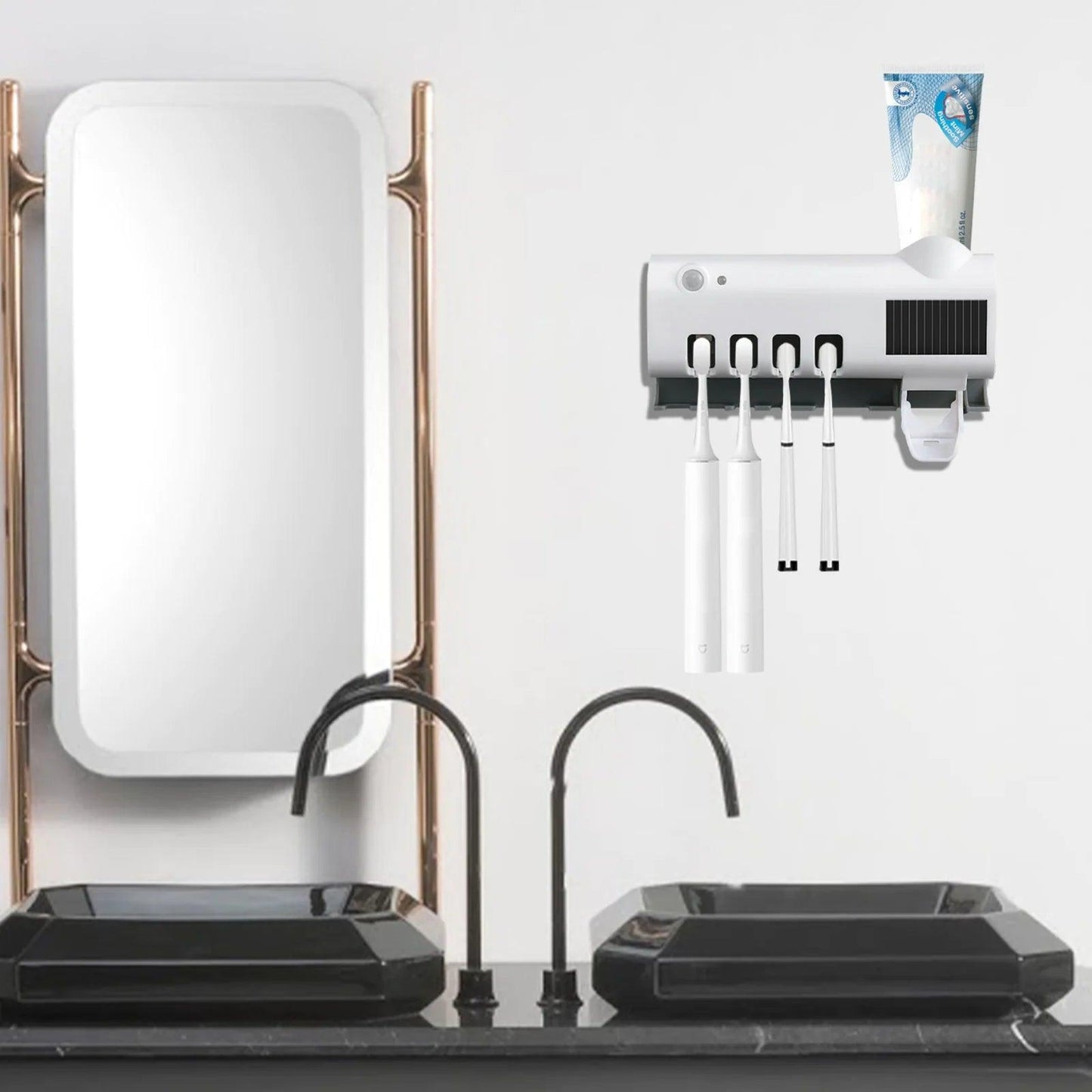 UV Light Sterilizer Toothbrush Holder Cleaner & Automatic Toothpaste Dispenser - District Goods