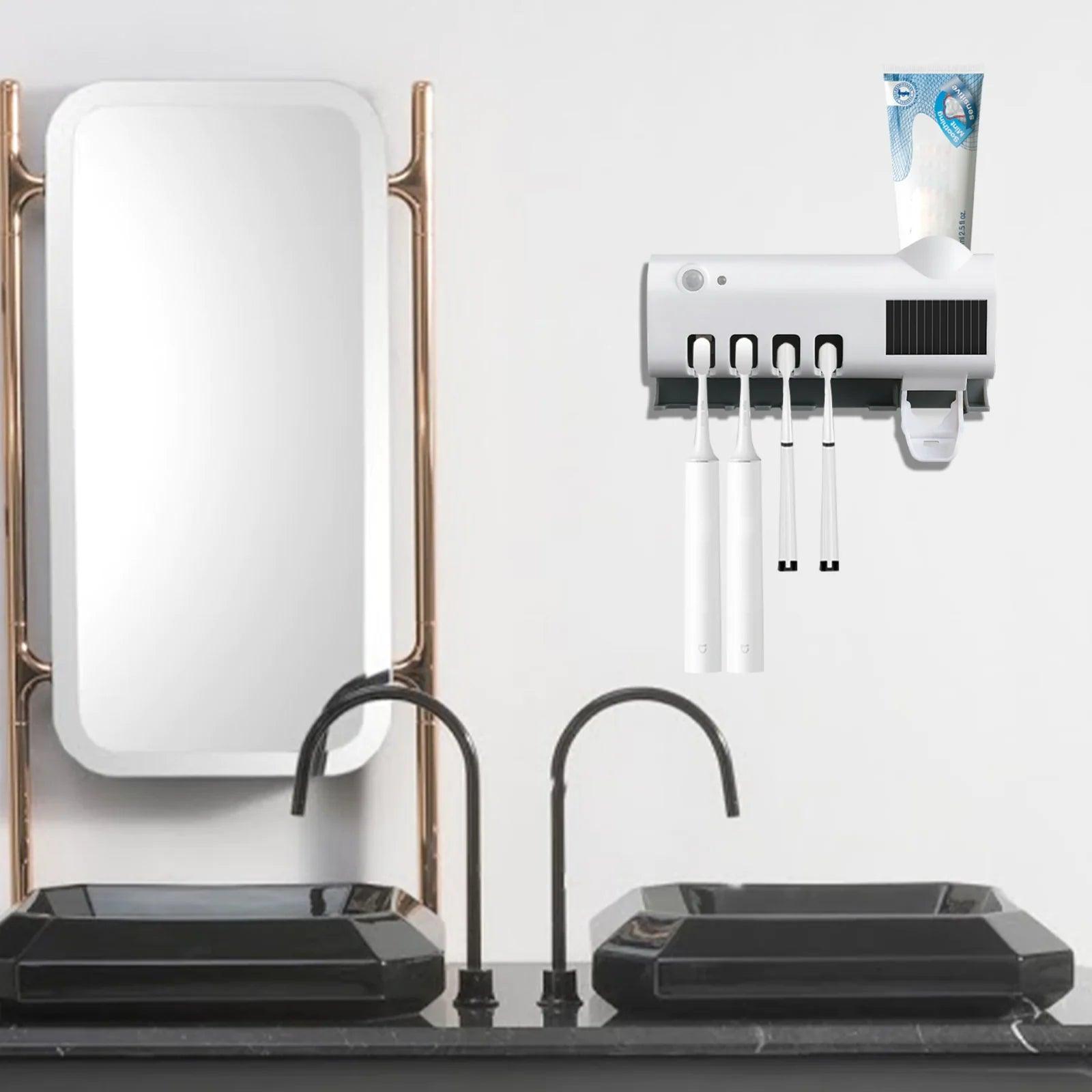 UV Light Sterilizer Toothbrush Holder Cleaner & Automatic Toothpaste Dispenser - District Goods