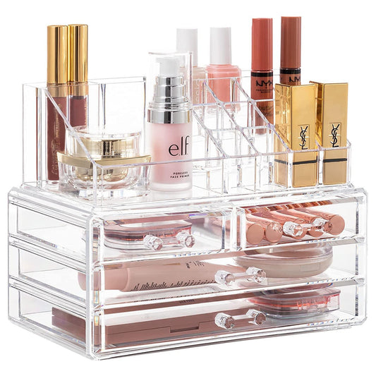 Clear Acrylic Makeup Storage Organizer with 4 Drawers - District Goods