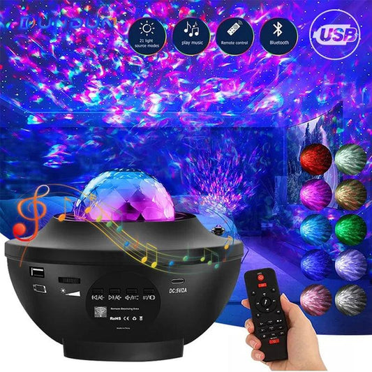 Starry Projector Night Light with Bluetooth Music Player and USB - District Goods