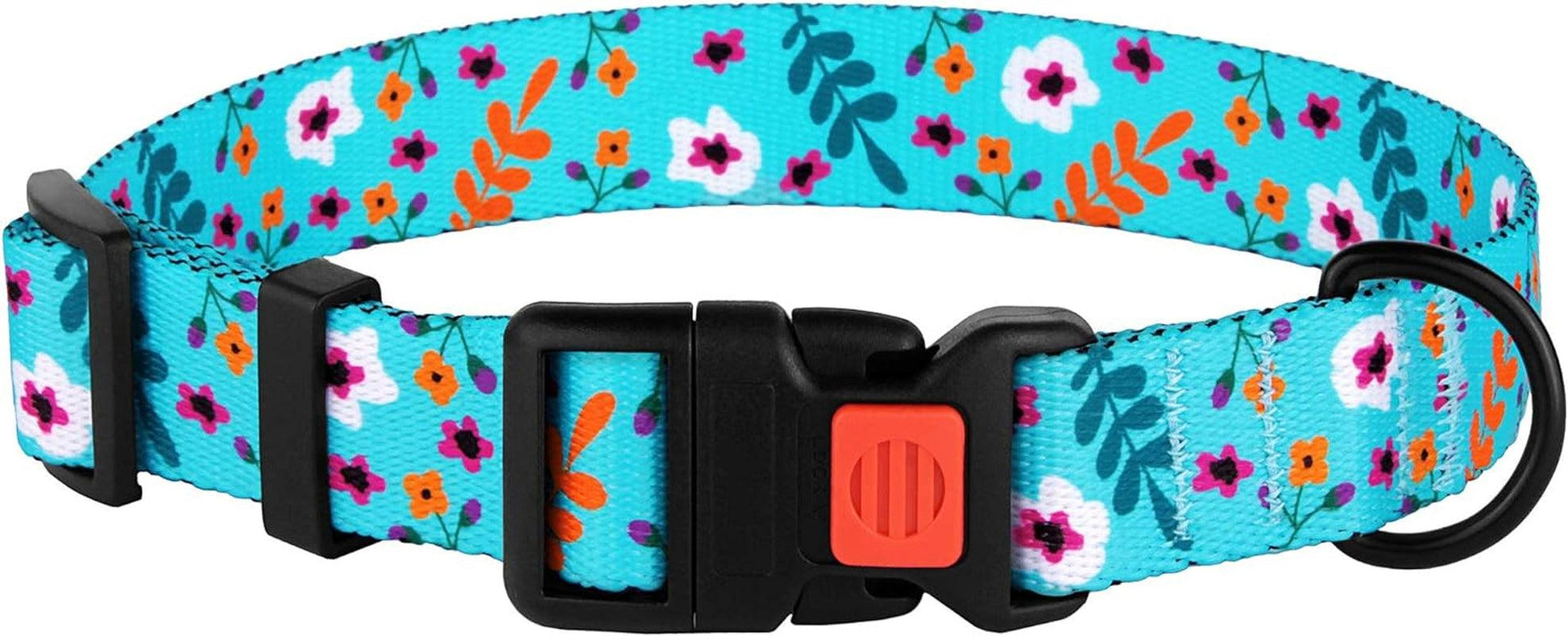 Adjustable Floral Nylon Dog Collar with Flower Print - District Goods