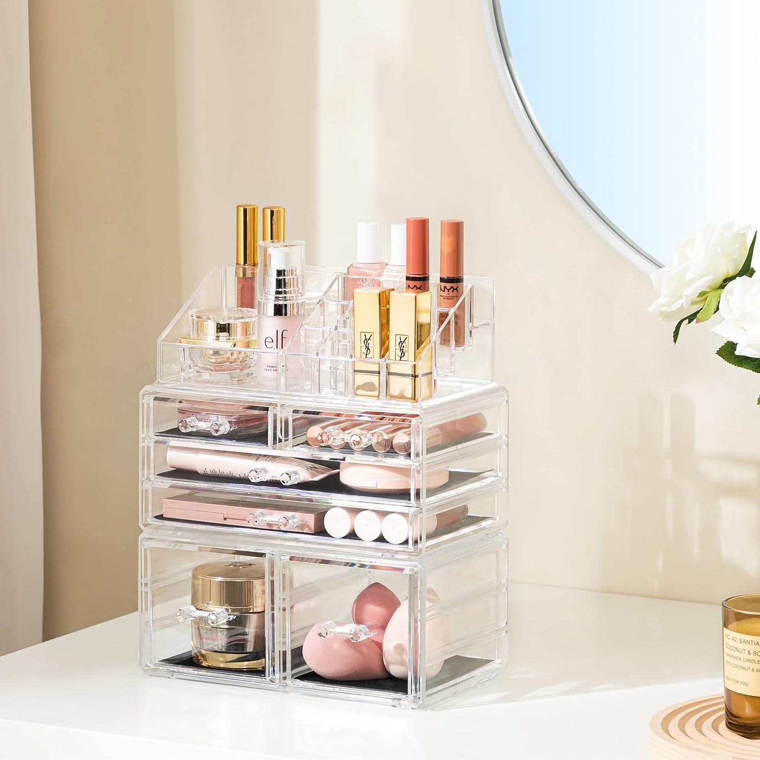 Clear Acrylic Makeup Storage Organizer with 6 Drawers - District Goods