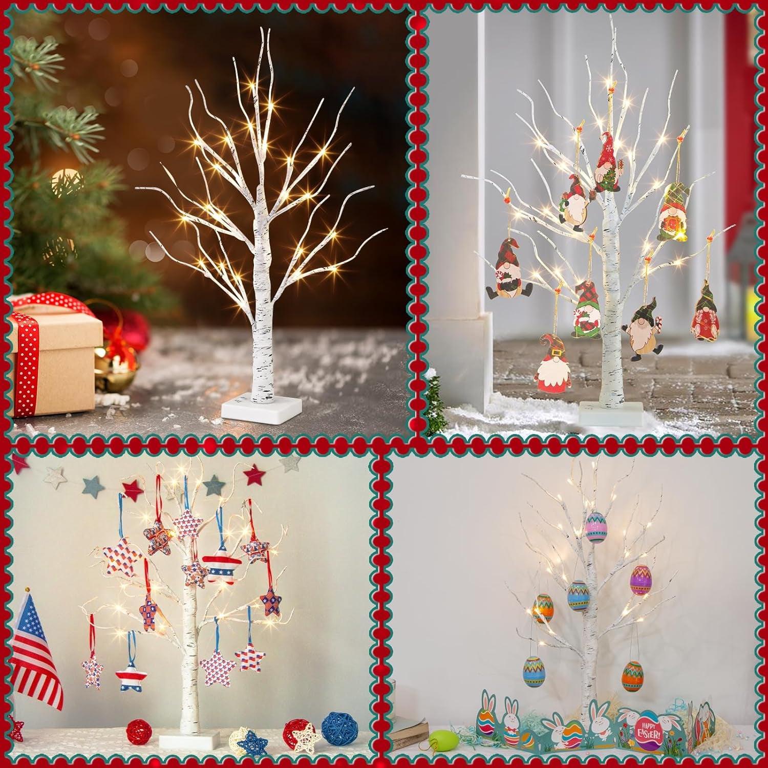 White Birch Tree with LED Lights and Timer - District Goods