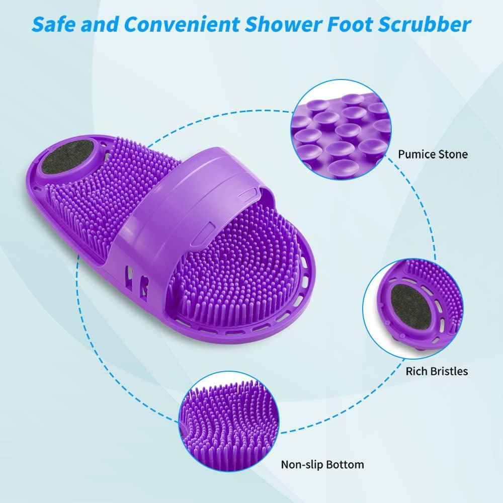 Silicone Shower Foot Scrubber with Soft Bristles and Non-Slip Suction Cups - District Goods