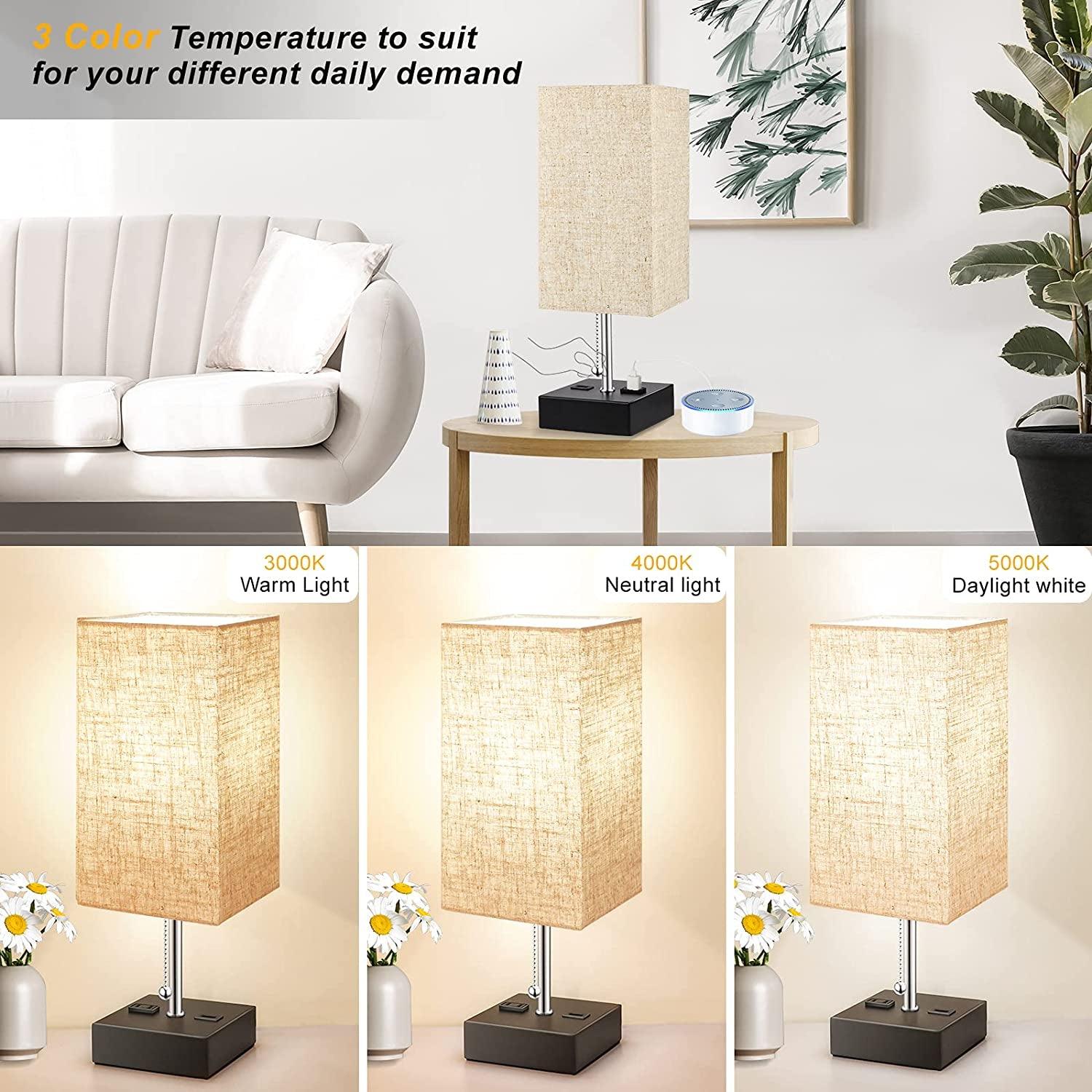 Modern Oatmeal Table Lamp with USB Port - District Goods
