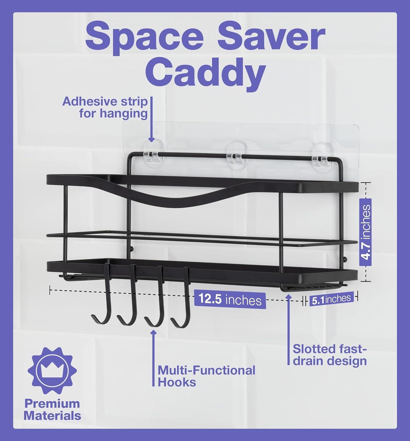 Luxury Shower Caddy with Self Adhesive Organizer - District Goods