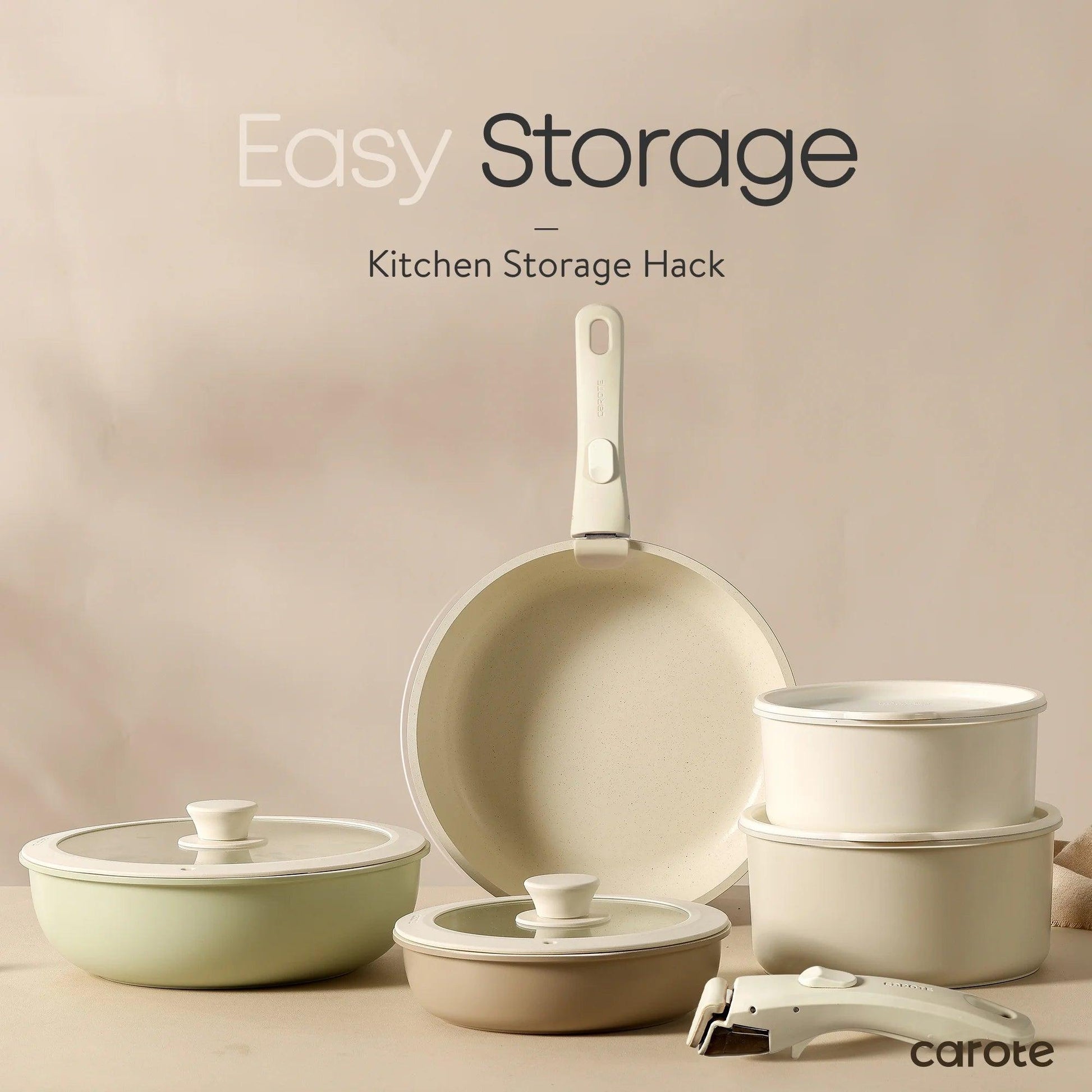 15-Piece Nonstick Cookware Set with Detachable Handle - District Goods