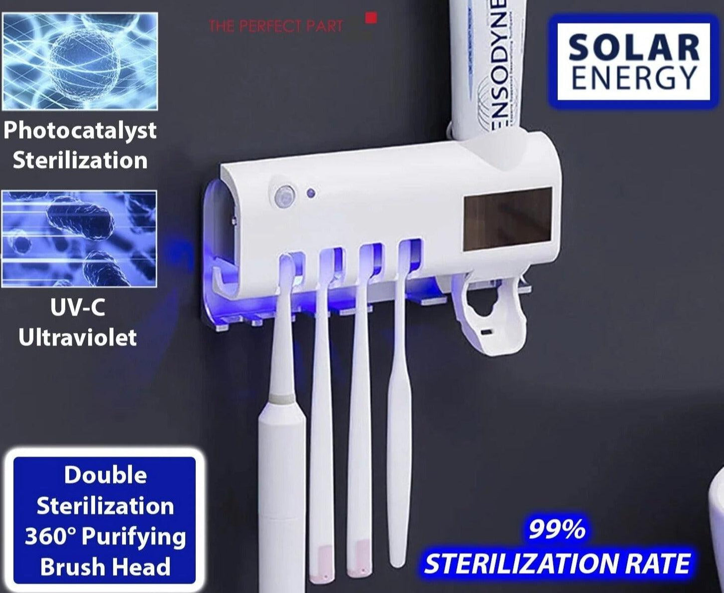 UV Light Sterilizer Toothbrush Holder Cleaner & Automatic Toothpaste Dispenser - District Goods