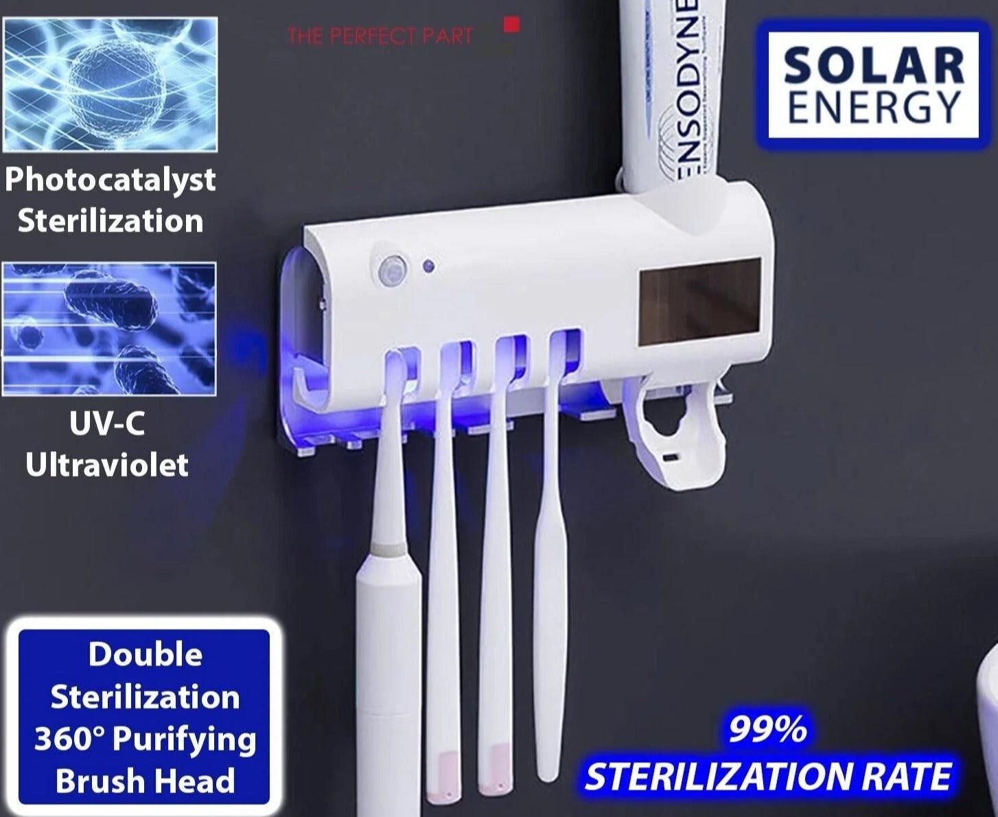 UV Light Sterilizer Toothbrush Holder Cleaner & Automatic Toothpaste Dispenser - District Goods