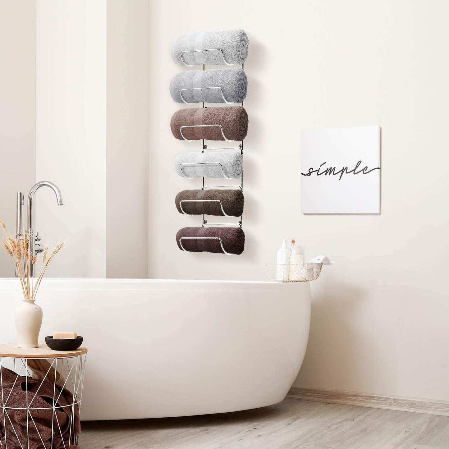 Wall Mount Towel Rack with 6 Compartments - District Goods